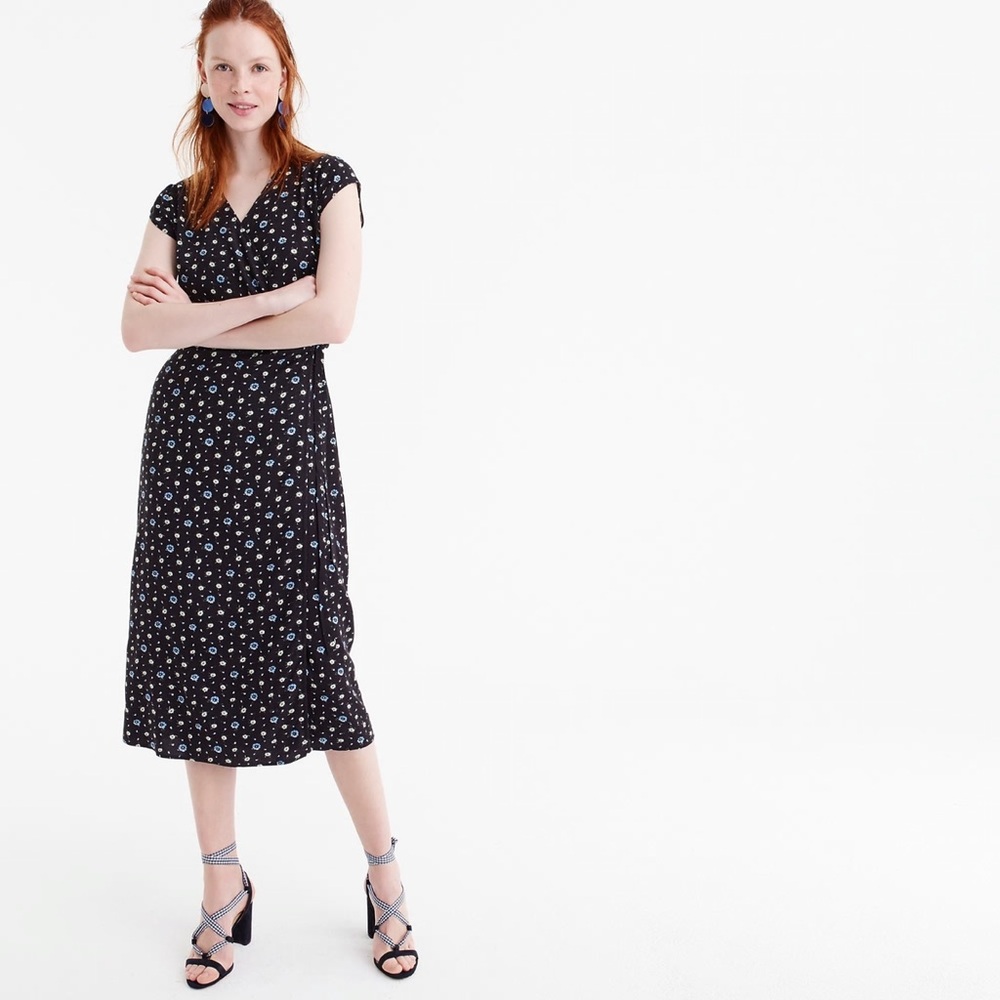 J. Crew Mercantile Daisy  Easy Wrap Midi Day Dress